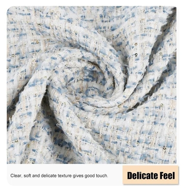 Cotton Wool Polyester Upholstery Kẻ sọc sáng bóng Vải Tweed ưa thích cho Sofa quần áo