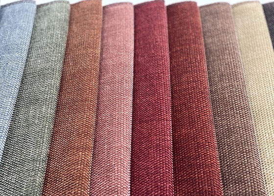 Vải bọc ghế sofa da lộn 100% Polyester Vải bọc da lộn màu đỏ