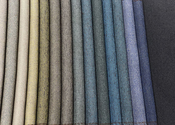 Vải lanh chống nước 100% Polyester nhìn vải bọc ghế sofa đơn giản được nhuộm vải giá rẻ