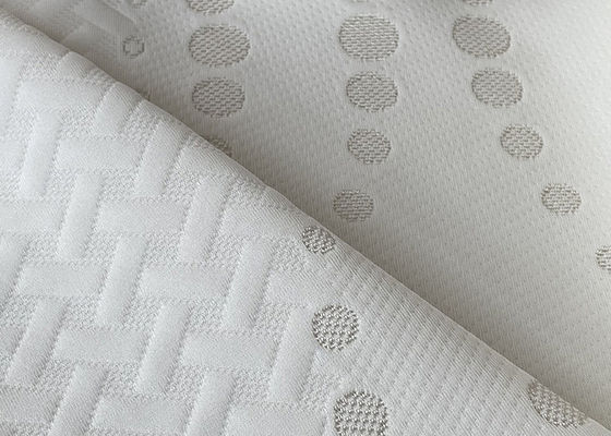 SGS Vải bông Jacquard trắng không thấm nước Vải dệt kim đôi Polyester