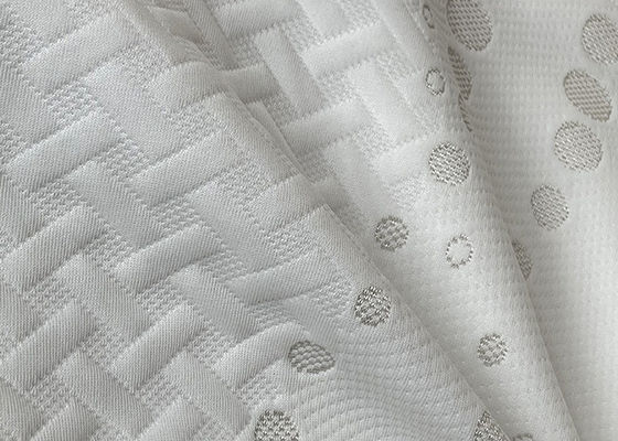SGS Vải bông Jacquard trắng không thấm nước Vải dệt kim đôi Polyester